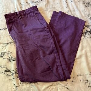Purple chinos with a nice fit and a straight leg